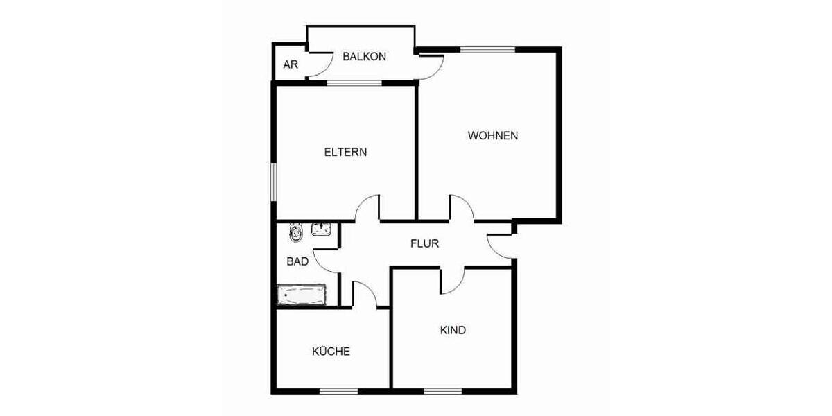 Etagenwohnung Dortmund Hombruch - 3 Zimmer, 62 m&sup2;, 554&euro; | Angebot:25900415