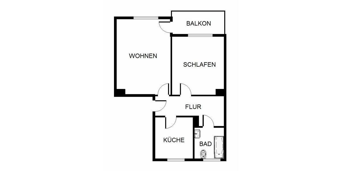 Erdgeschoßwohnung Bochum Bochum-Mitte - 2 Zimmer, 53 m&sup2;, 499&euro; | Angebot:24635077
