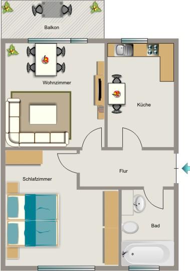 Etagenwohnung Bochum Bochum-Ost - 2.5 Zimmer, 47 m&sup2;, 408&euro; | Angebot:25958500