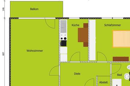 Wohnung Bochum Linden - 2 Zimmer, 66 m&sup2;, 627&euro; | Angebot:25538183