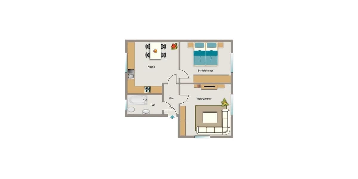 Etagenwohnung Bochum Bochum-Ost - 2.5 Zimmer, 62 m&sup2;, 534&euro; | Angebot:25956768