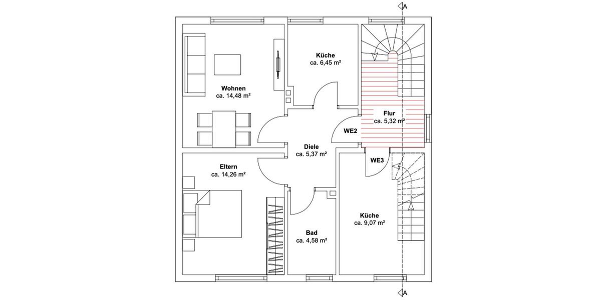 Etagenwohnung Lünen Alstedde - 2.5 Zimmer, 45 m&sup2;, 600&euro; | Angebot:25539411