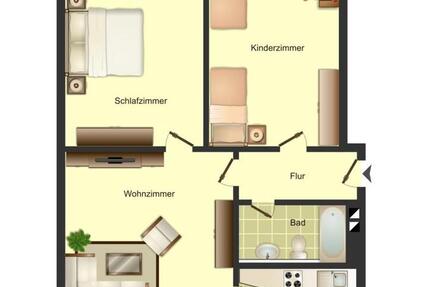 Wohnung Bergkamen - 3 Zimmer, 57 m&sup2;, 519&euro; | Angebot:25571583