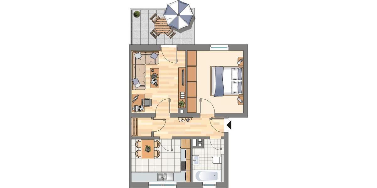 Etagenwohnung Castrop-Rauxel Bladenhorst - 2 Zimmer, 51 m&sup2;, 469&euro; | Angebot:18592055