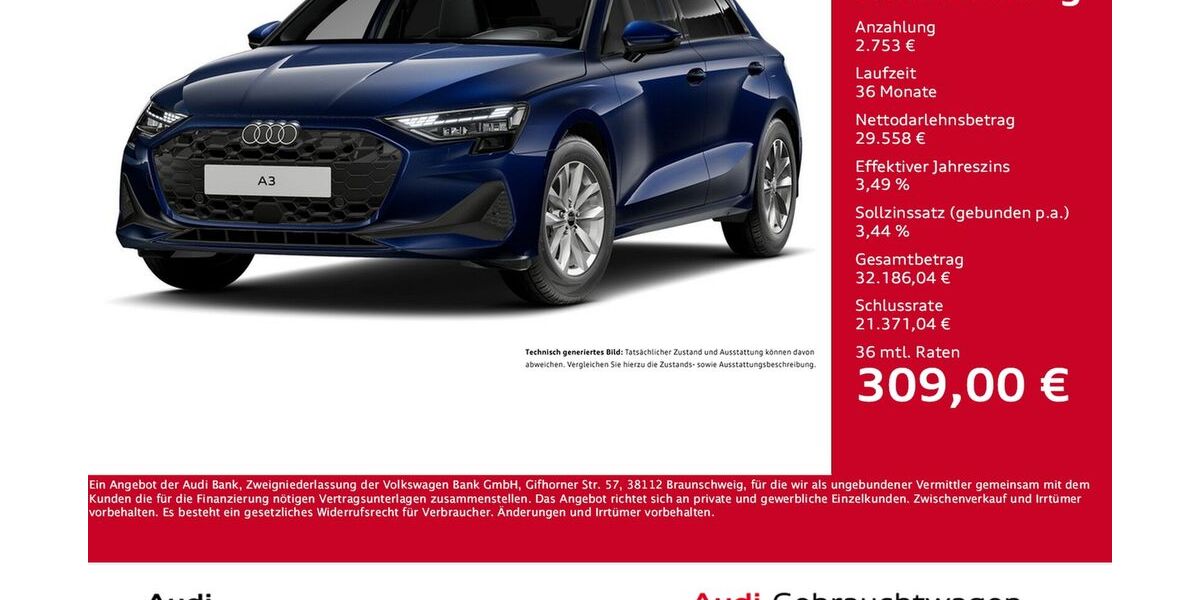 Audi A3 5.190 km 32.311 &euro; Dortmund 44143