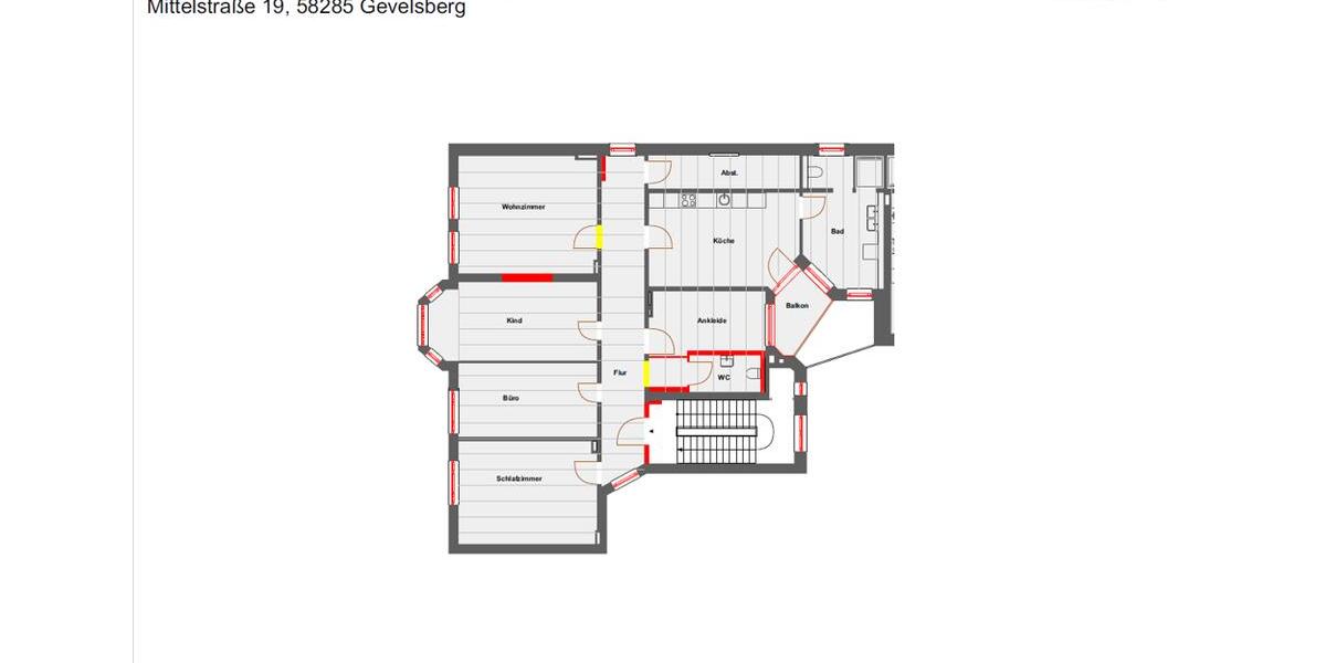 Etagenwohnung Gevelsberg - 5 Zimmer, 164 m&sup2;, 1.490&euro; | Angebot:25215030