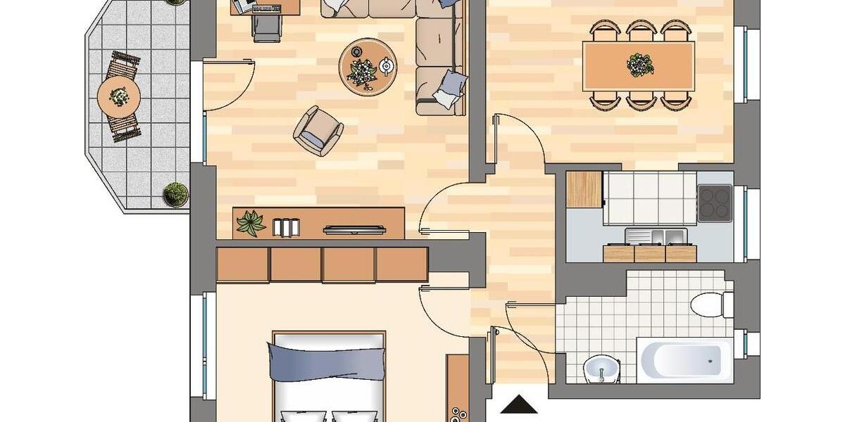 Etagenwohnung Hagen Dahl - 2 Zimmer, 60 m&sup2;, 489&euro; | Angebot:25261758