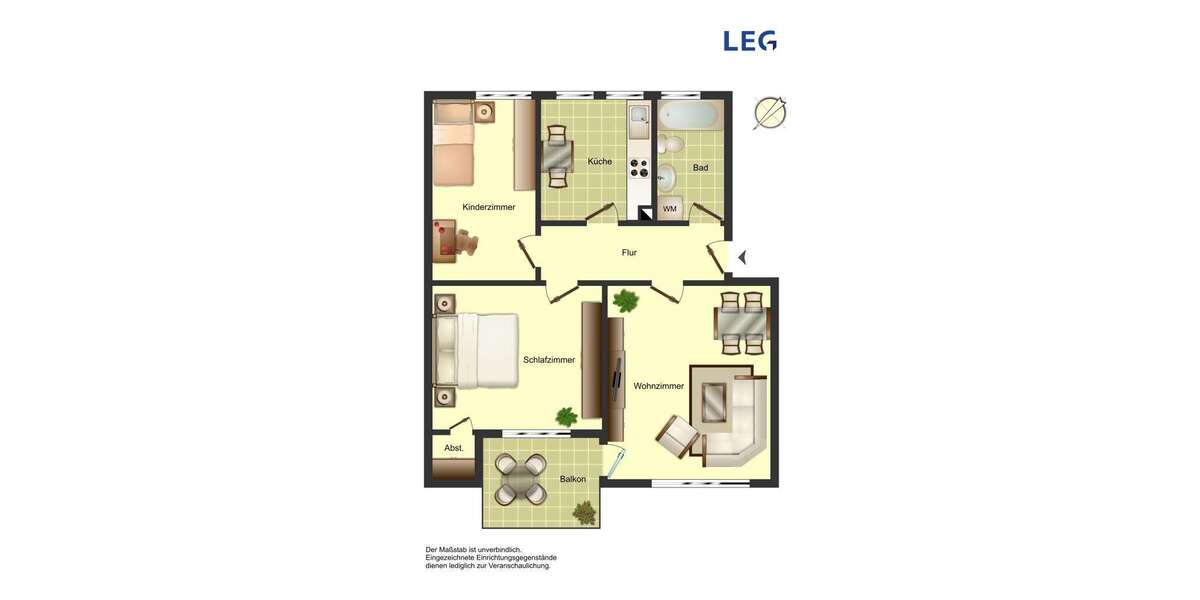Etagenwohnung Bergkamen - 3 Zimmer, 67 m&sup2;, 499&euro; | Angebot:25118912