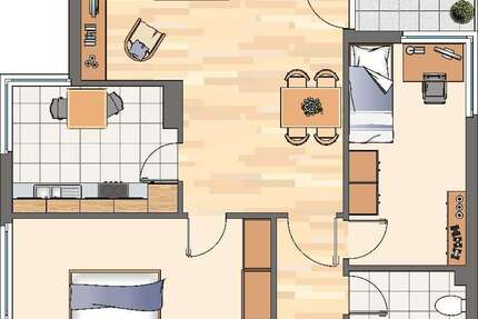 Wohnung Kamen Methler - 3 Zimmer, 72 m&sup2;, 403&euro; | Angebot:27352428