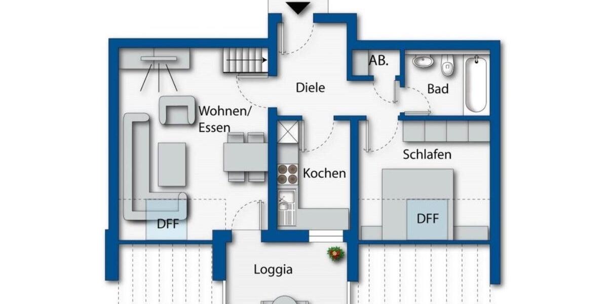 Dachgeschoßwohnung Halver - 2.5 Zimmer, 53 m&sup2;, 580&euro; | Angebot:27600983