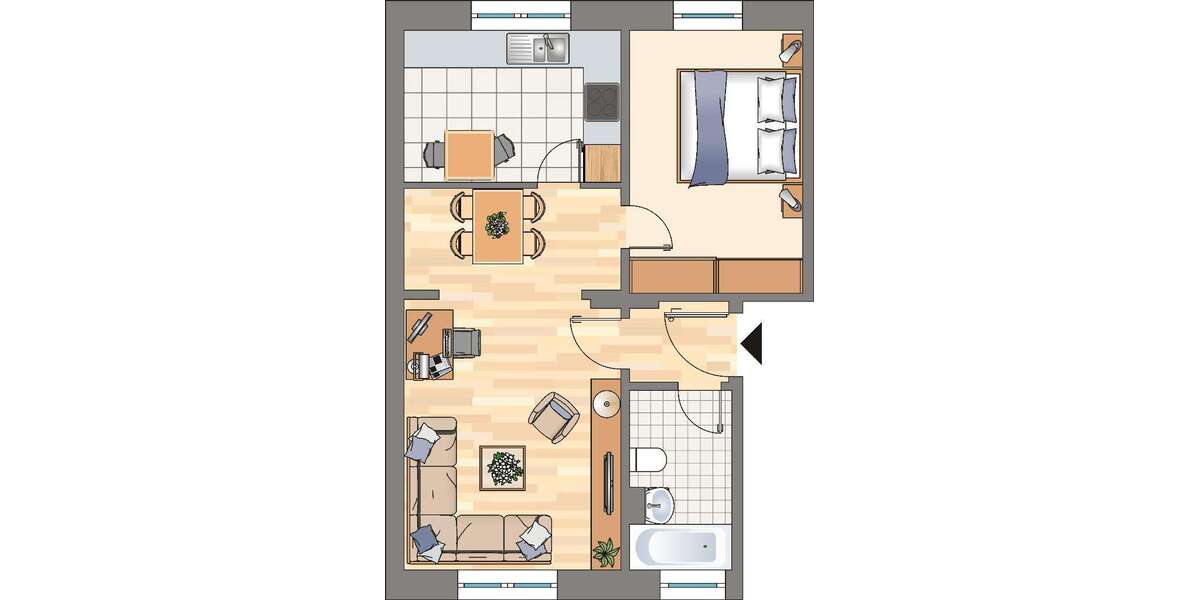 Etagenwohnung Dortmund Kemminghausen - 2.5 Zimmer, 49 m&sup2;, 401&euro; | Angebot:27723172