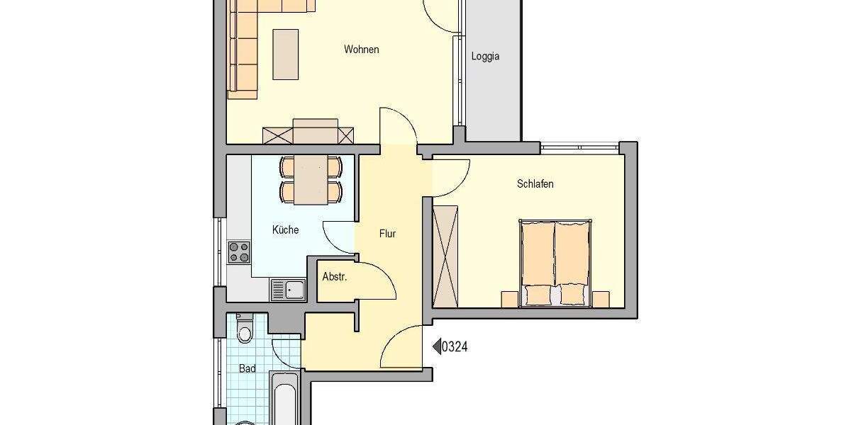 Etagenwohnung Herne Holsterhausen - 2 Zimmer, 65 m&sup2;, 465&euro; | Angebot:25699037