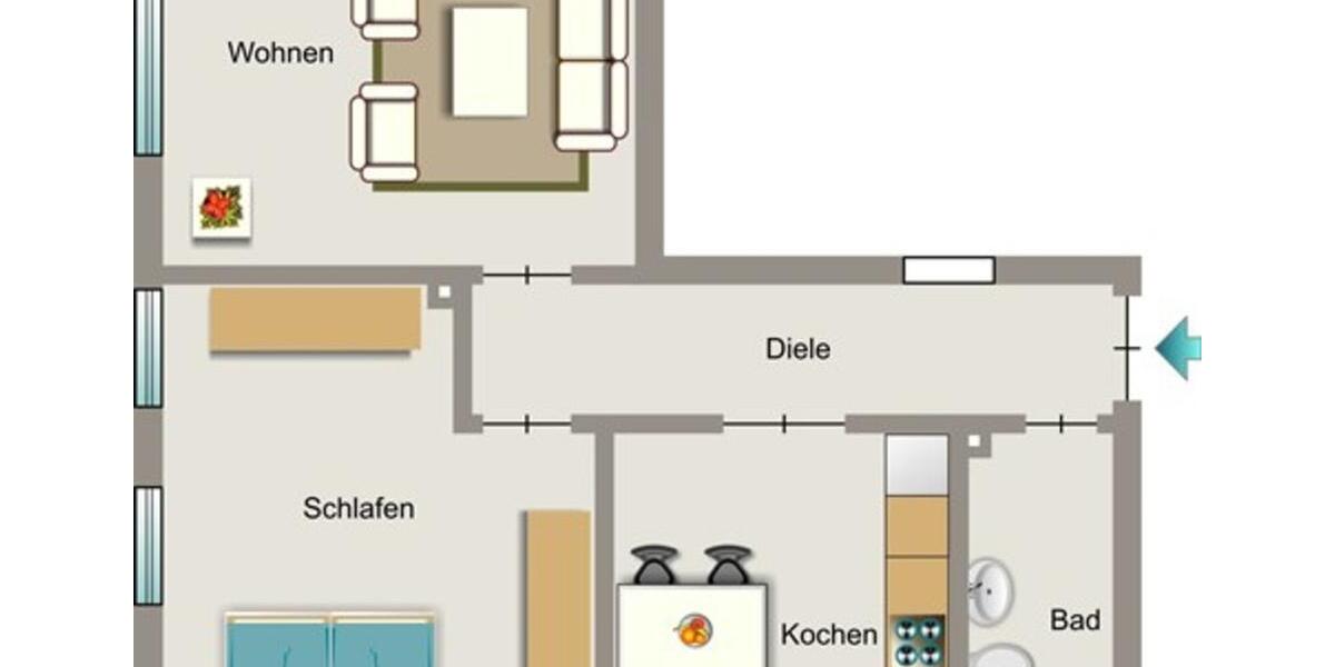 Etagenwohnung Lünen Alstedde - 2.5 Zimmer, 55 m&sup2;, 460&euro; | Angebot:25937225