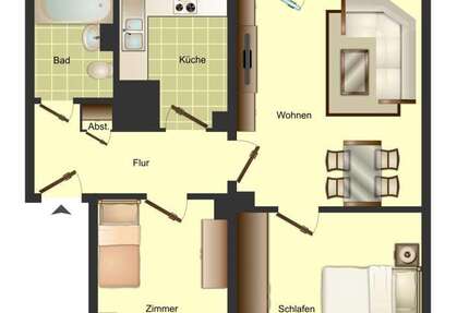 Wohnung Unna Königsborn - 3.5 Zimmer, 58 m&sup2;, 459&euro; | Angebot:25915612