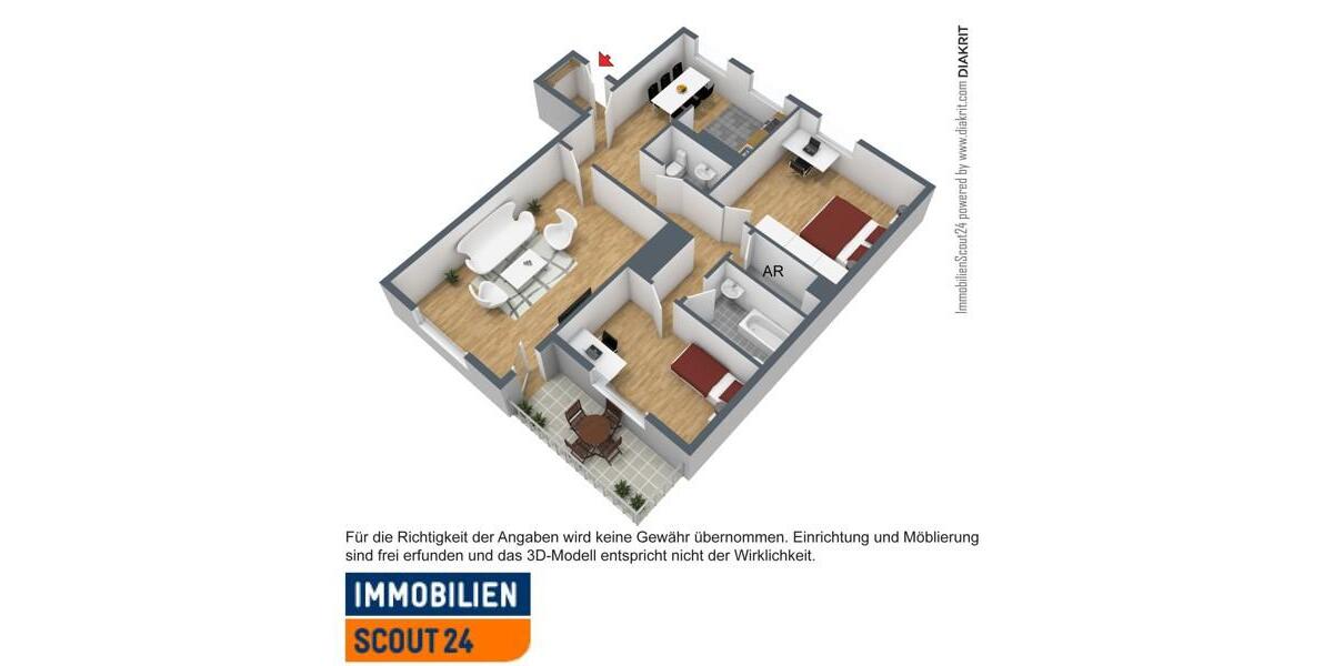 Etagenwohnung Dortmund Aplerbeck - 3 Zimmer, 78 m&sup2;, 718&euro; | Angebot:23241557