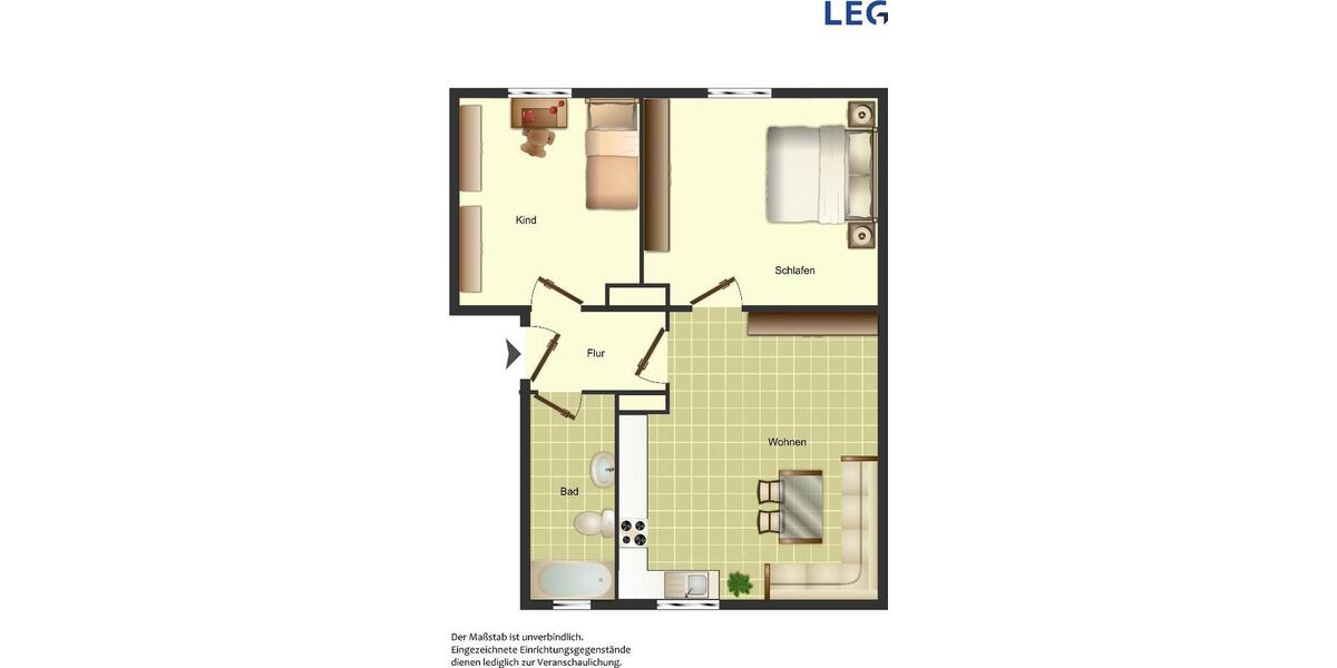Etagenwohnung Hamm Herringen - 2 Zimmer, 50 m&sup2;, 359&euro; | Angebot:25908576