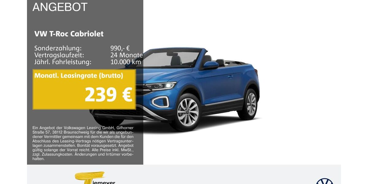 VW T-Roc 7.531 km 28.570 &euro; Bochum 44892