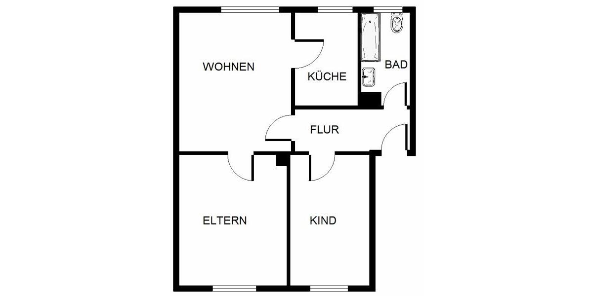Erdgeschoßwohnung Bochum Bochum-Südwest - 3 Zimmer, 60 m&sup2;, 569&euro; | Angebot:25928331