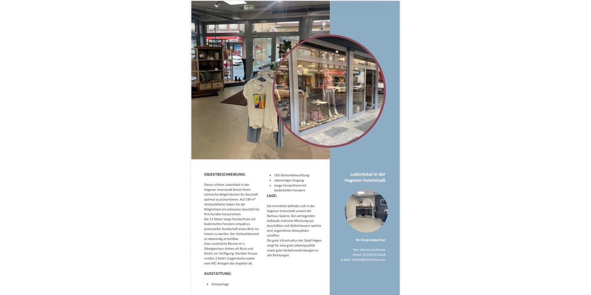 Gewerbeobjekt Hagen Hagen-Mitte - 2.500&euro; | Angebot:25420577