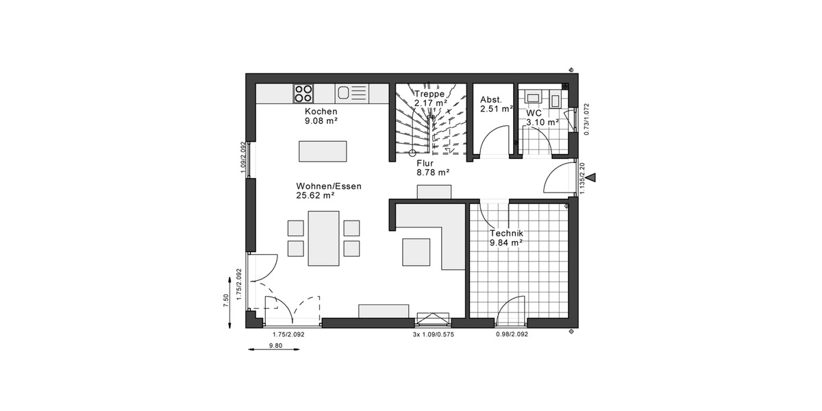 Einfamilienhaus Lünen - 3 Zimmer, 120 m&sup2;, 1.580&euro; | Angebot:25205028