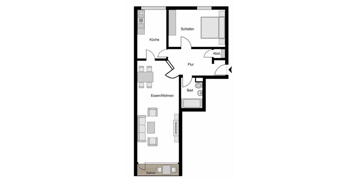 Etagenwohnung Bochum Günnigfeld - 2.5 Zimmer, 69 m&sup2;, 870&euro; | Angebot:26008518