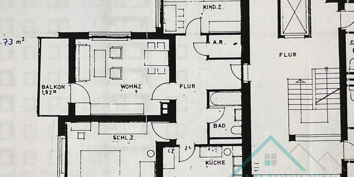 Etagenwohnung Iserlohn Gerlingsen - 3 Zimmer, 78 m&sup2;, 139.000&euro; | Angebot:25662294