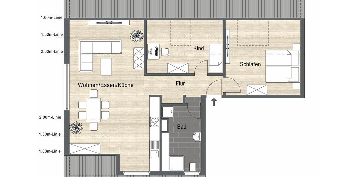 Dachgeschoßwohnung Arnsberg Rusch - 2.5 Zimmer, 71 m&sup2;, 650&euro; | Angebot:25378991