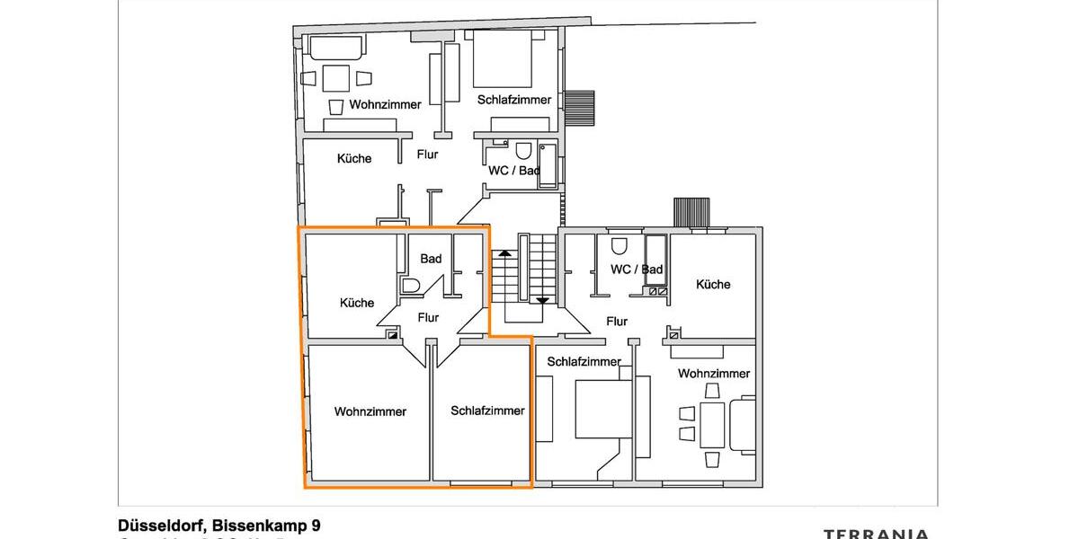 Etagenwohnung Dortmund - 2 Zimmer, 64 m&sup2;, 659&euro; | Angebot:24536437