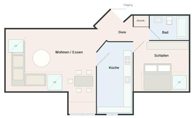 Dachgeschoßwohnung Lünen Alstedde - 2 Zimmer, 52 m&sup2;, 470&euro; | Angebot:27613509