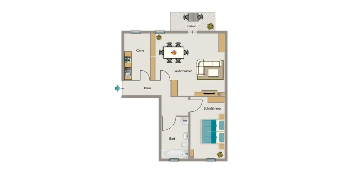 Etagenwohnung Bochum Bochum-Ost - 2.5 Zimmer, 60 m&sup2;, 519&euro; | Angebot:25956794