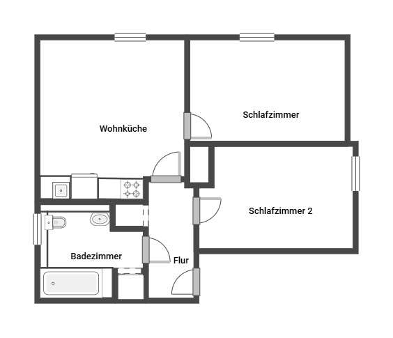 Etagenwohnung Dortmund Hombruch - 2.5 Zimmer, 48 m&sup2;, 377&euro; | Angebot:26098464