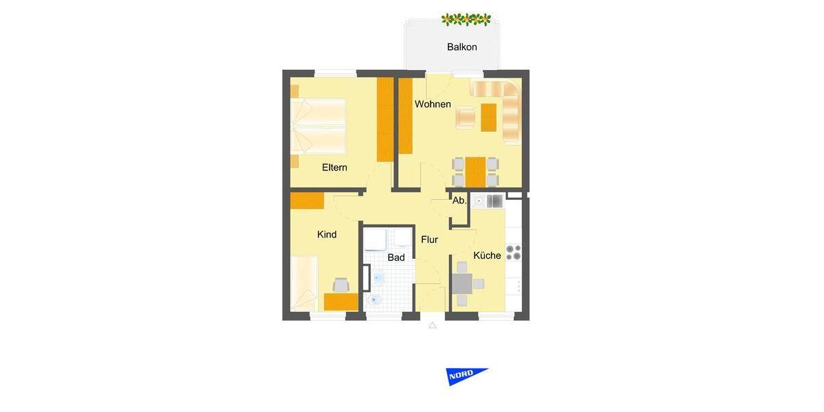 Etagenwohnung Lüdenscheid Staberg - 3 Zimmer, 66 m&sup2;, 477&euro; | Angebot:25715678