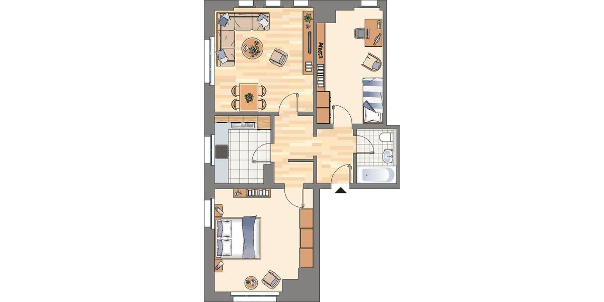 Etagenwohnung Dortmund Innenstadt Nord - 3 Zimmer, 72 m&sup2;, 589&euro; | Angebot:17627853