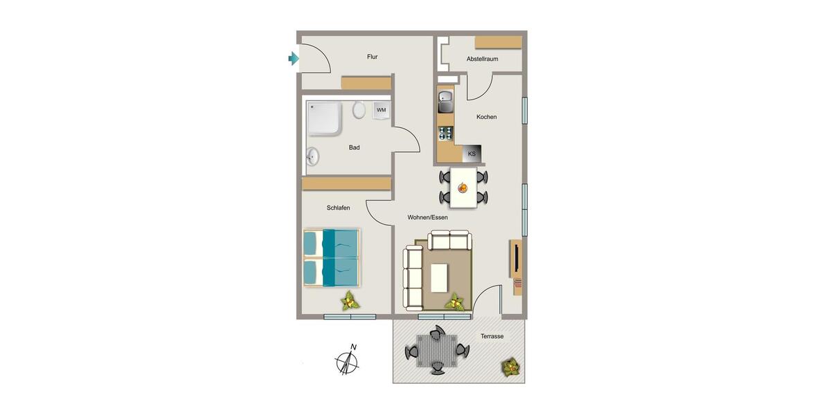 Erdgeschoßwohnung Bochum Bochum-Nord - 2 Zimmer, 72 m&sup2;, 952&euro; | Angebot:24577305