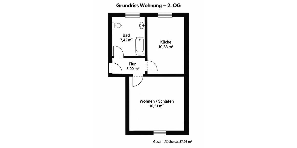 Dachgeschoßwohnung Werdohl - 1 Zimmer, 38 m&sup2;, 300&euro; | Angebot:27570477