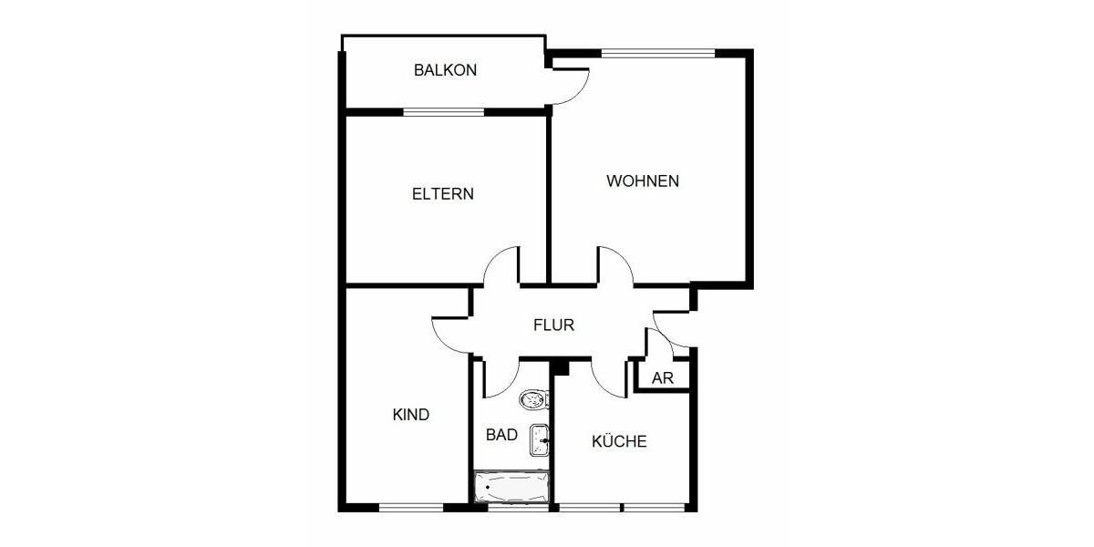 Etagenwohnung Dortmund Scharnhorst - 3 Zimmer, 72 m&sup2;, 672&euro; | Angebot:25154508