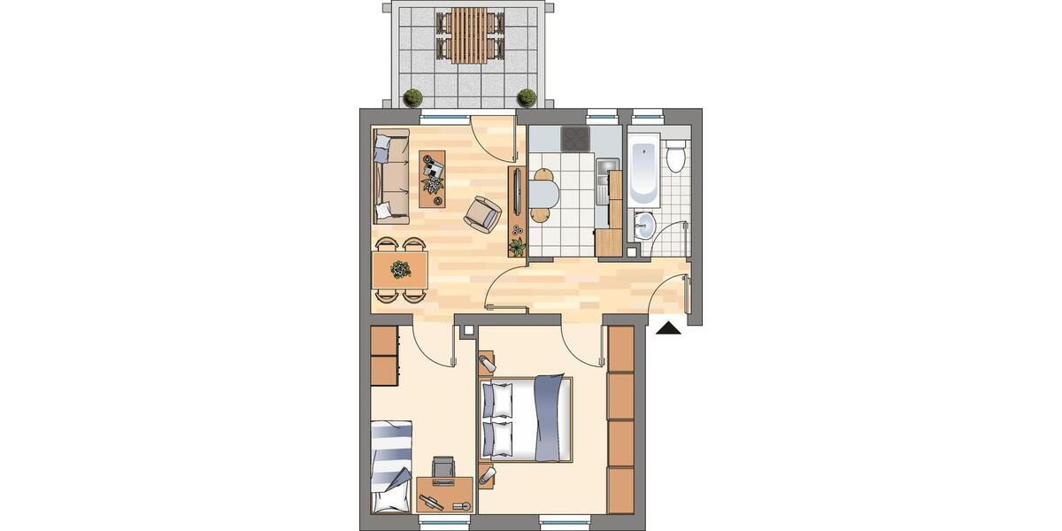 Erdgeschoßwohnung Castrop-Rauxel Deinighausen - 3.5 Zimmer, 54 m&sup2;, 469&euro; | Angebot:26666170