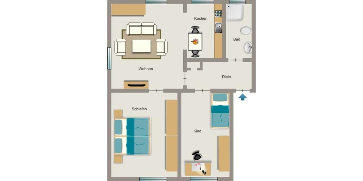 Erdgeschoßwohnung Lünen Alstedde - 3.5 Zimmer, 52 m&sup2;, 484&euro; | Angebot:25956751