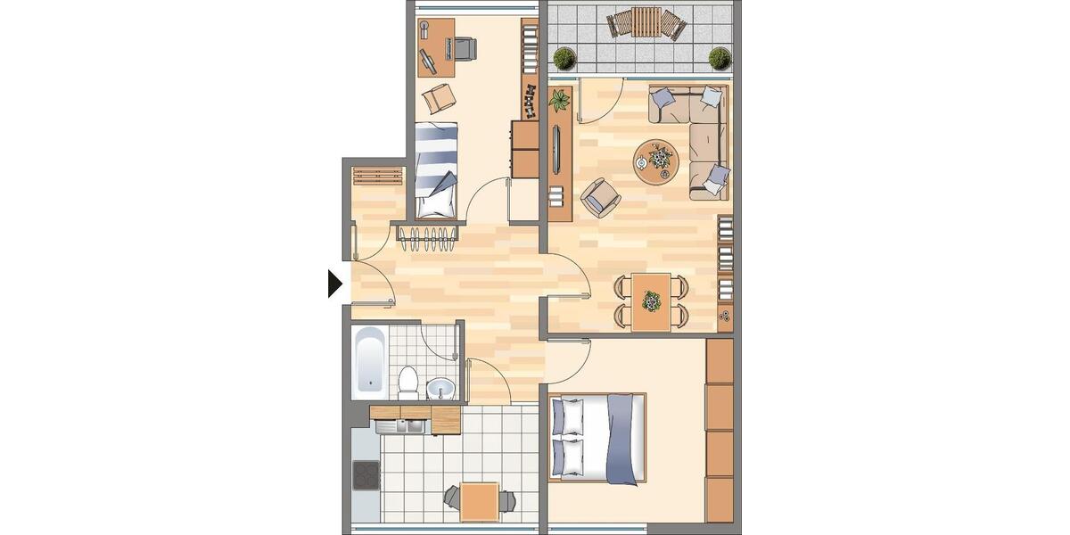 Etagenwohnung Dortmund Hörde - 3 Zimmer, 73 m&sup2;, 385&euro; | Angebot:25588683