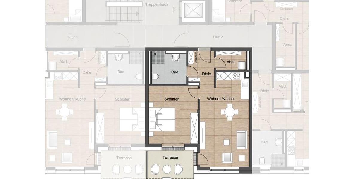 Etagenwohnung Lüdenscheid - 2 Zimmer, 64 m&sup2;, 800&euro; | Angebot:24429778