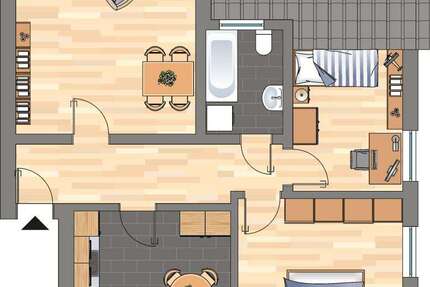 Wohnung Bergkamen - 3.5 Zimmer, 58 m&sup2;, 263&euro; | Angebot:25878785