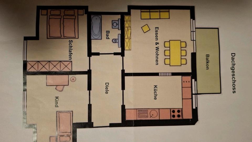 Dachgeschoßwohnung Hamm Daberg - 4 Zimmer, 69 m&sup2;, 139.000&euro; | Angebot:25172981