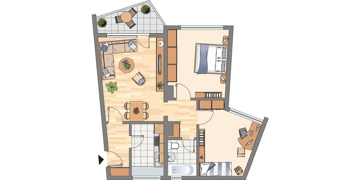 Etagenwohnung Dortmund Brackel - 3 Zimmer, 65 m&sup2;, 561&euro; | Angebot:20566336