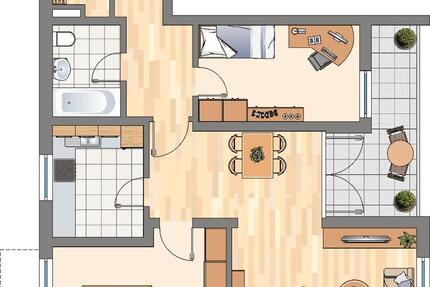 Wohnung Dortmund Scharnhorst - 3 Zimmer, 73 m&sup2;, 595&euro; | Angebot:25409570