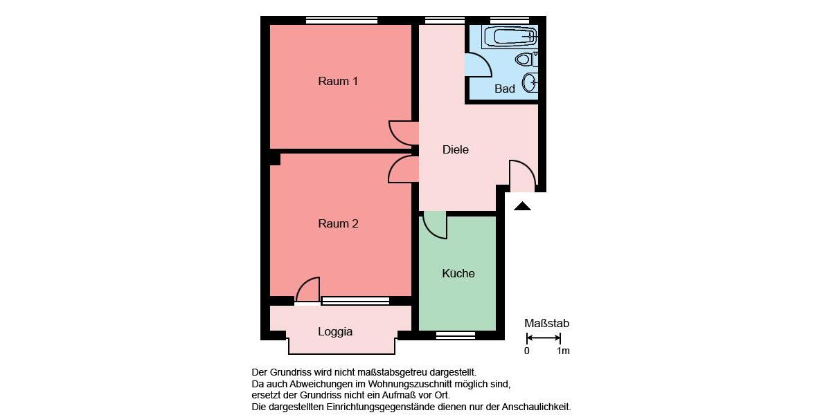 Etagenwohnung Iserlohn Gerlingsen - 2 Zimmer, 67 m&sup2;, 434&euro; | Angebot:24751917