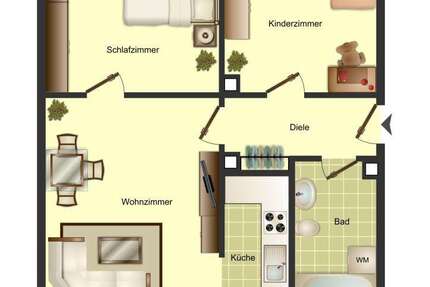 Wohnung Bergkamen Weddinghofen - 3 Zimmer, 54 m&sup2;, 439&euro; | Angebot:27723056