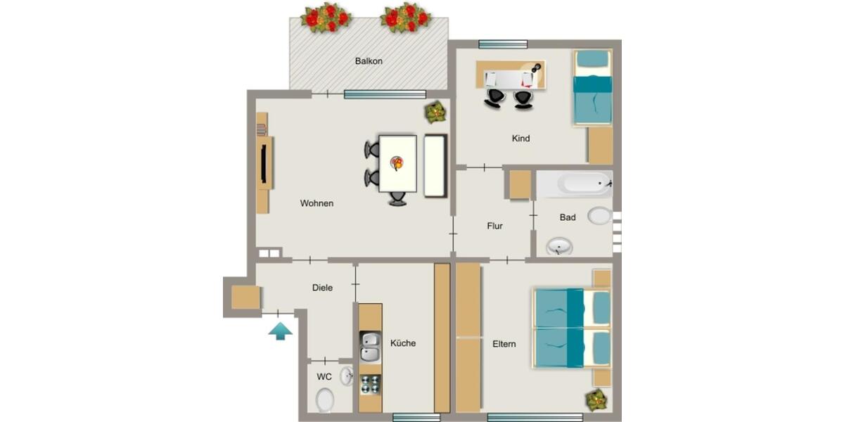 Erdgeschoßwohnung Dortmund Aplerbeck - 3.5 Zimmer, 71 m&sup2;, 750&euro; | Angebot:26568669
