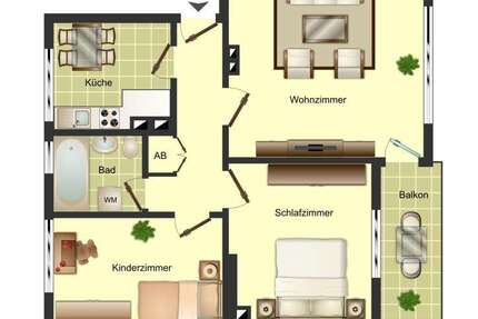 Wohnung Bergkamen Weddinghofen - 3 Zimmer, 63 m&sup2;, 509&euro; | Angebot:26688342