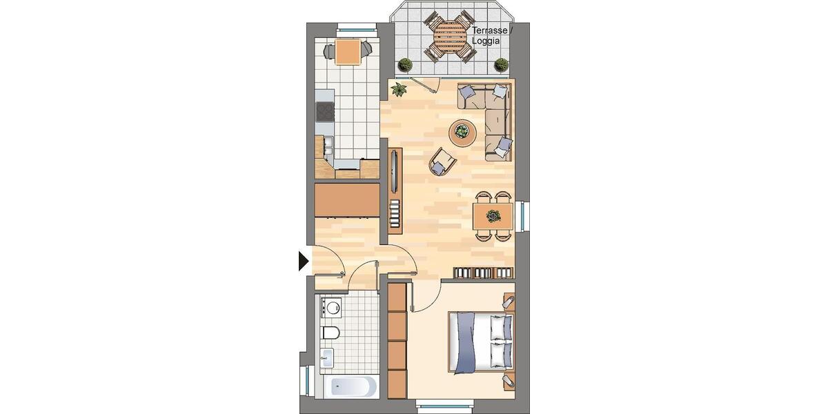 Etagenwohnung Dortmund Brackel - 2 Zimmer, 60 m&sup2;, 370&euro; | Angebot:24018590