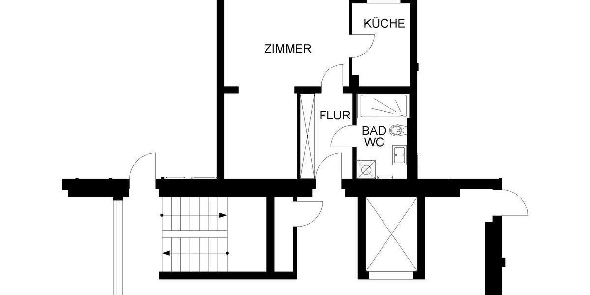 Etagenwohnung Hagen Hagen-Mitte - 1 Zimmer, 40 m&sup2;, 307&euro; | Angebot:26665028